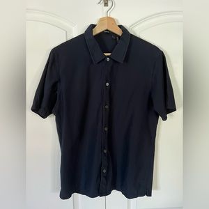Theory Short Sleeve Knit Button Down